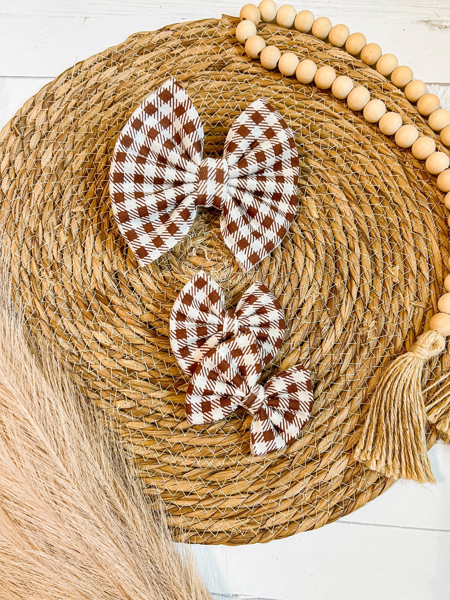 Brown Plaid - Small Bow