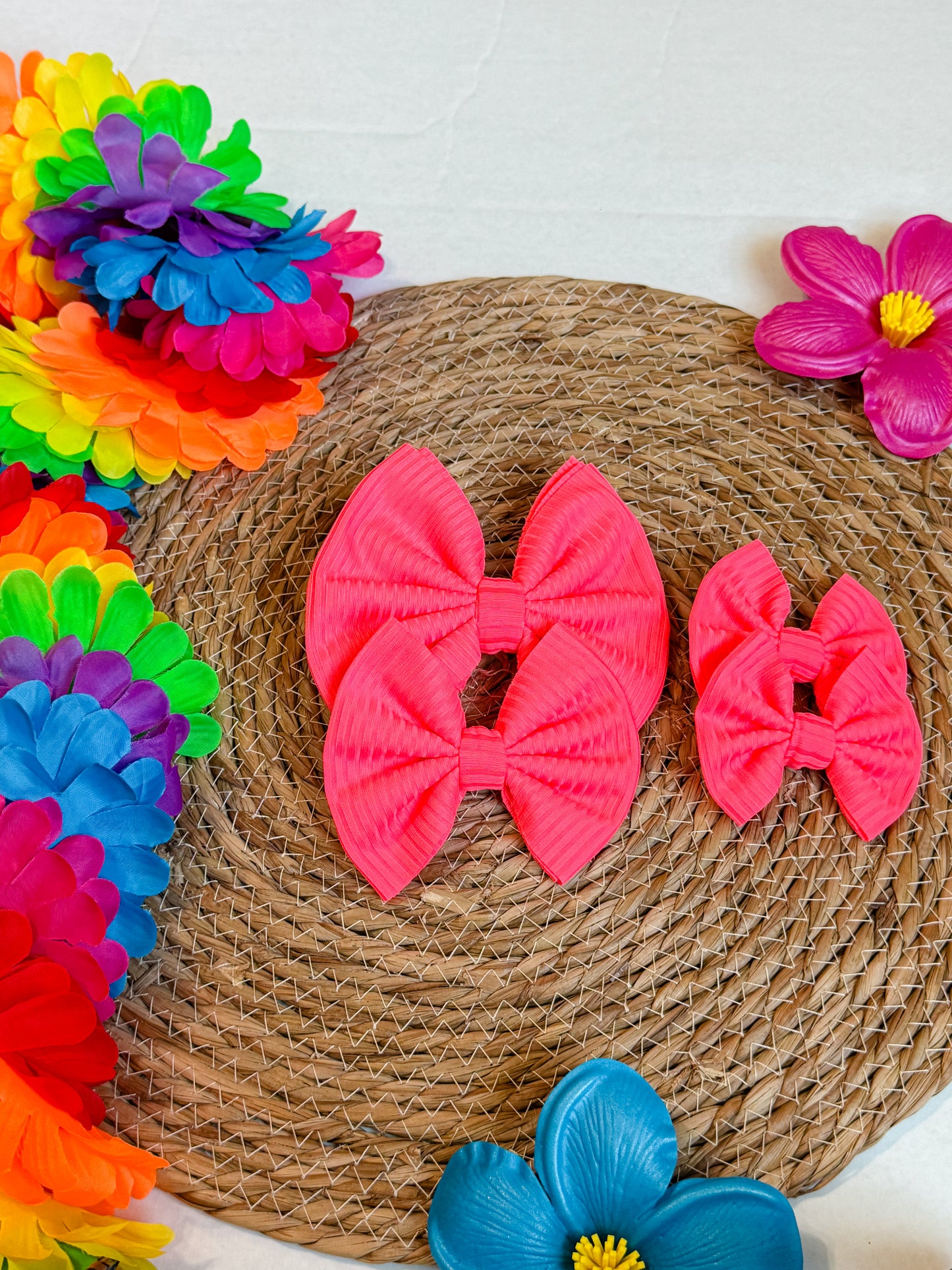 Neon Coral Ribbed