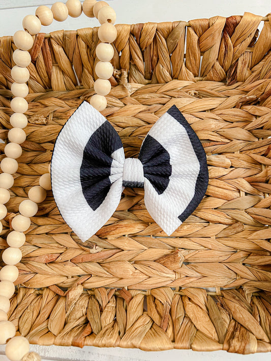 Black and White Striped Bow