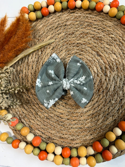 Sage Floral Ribbed