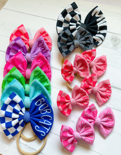 Two toned Checkered - Custom Name Bows