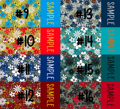 Football Floral - Custom Name Bows