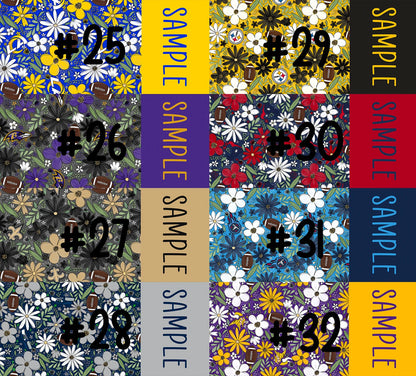 Football Floral - Custom Name Bows